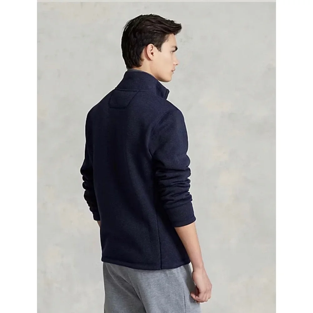 Polo Ralph Lauren Full Zip Jacket Mens Small Navy brushed Fleece Pony Logo